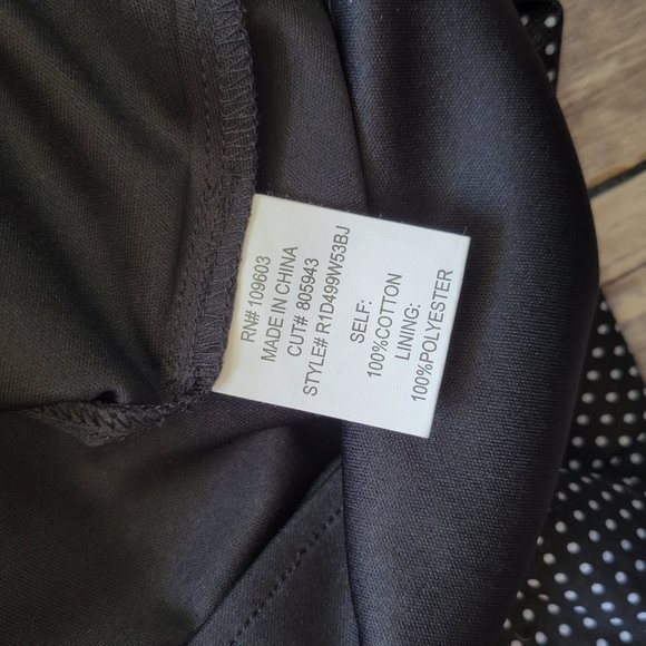 Rabbit Designs Black Sleeveless Polkadot Lined Dress Women's Size 14 963 - Picture 4 of 8